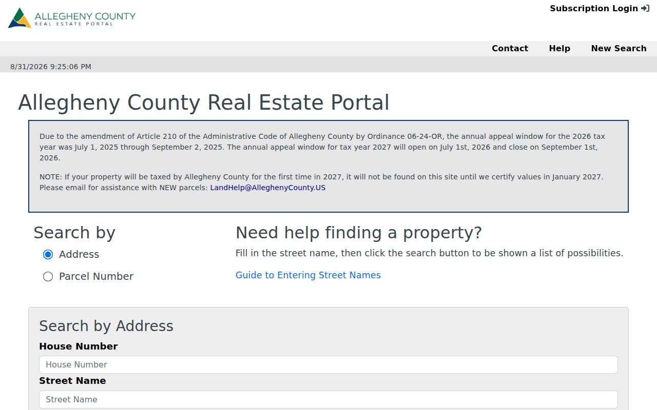 Pittsburgh residents directory Allegheny County address and parcel property search